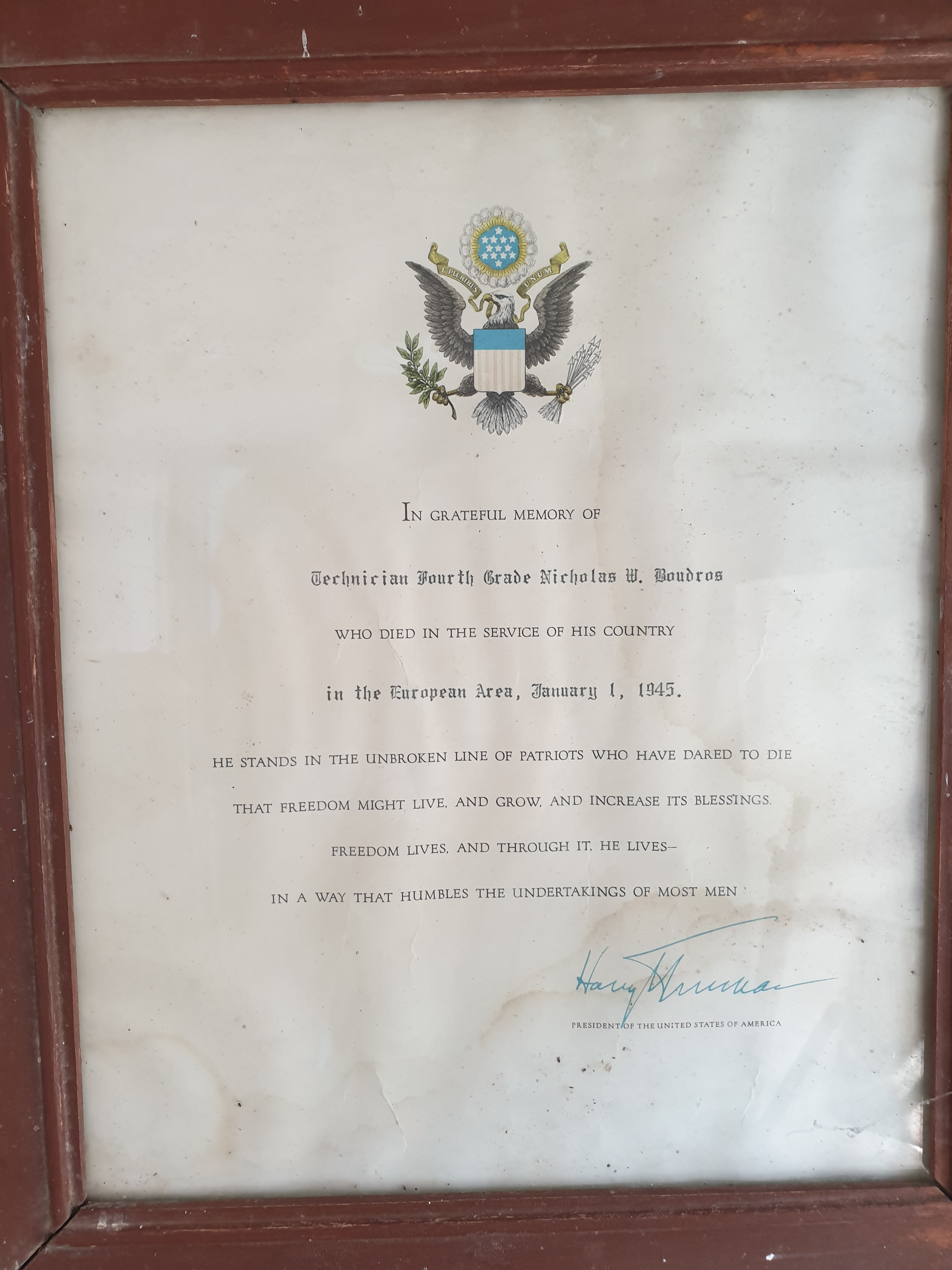 Nicholas W Boudros Certificate