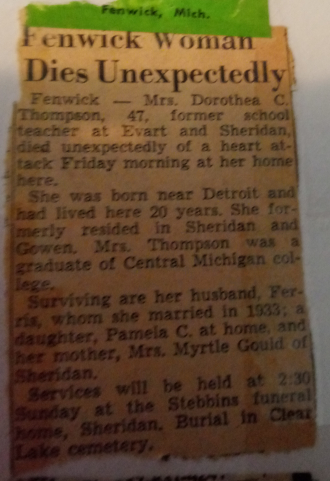 Dorothea Claire Thompson obituary.