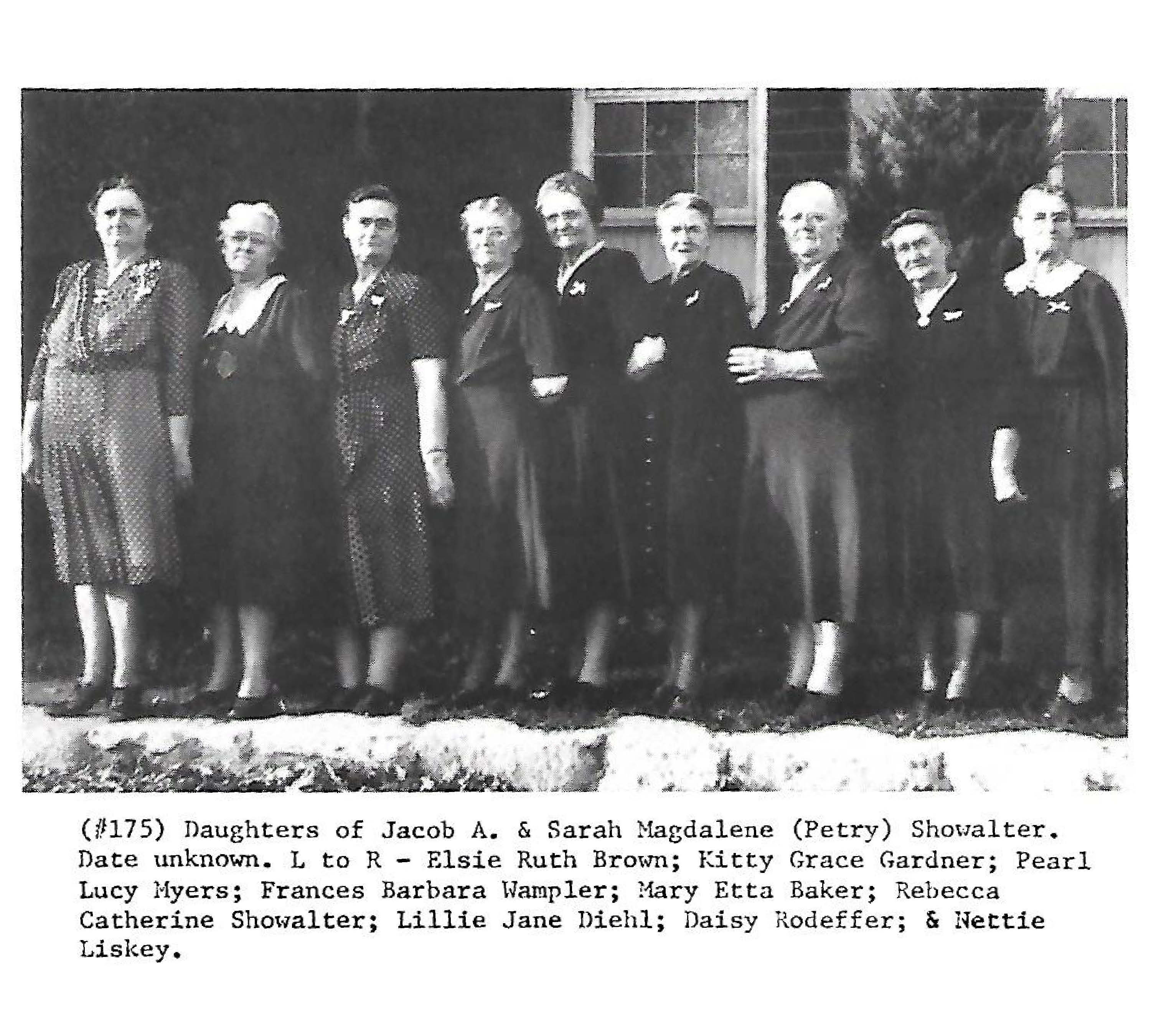 Daughters of Jacob and Sara Magdalene (Petry) Showalter