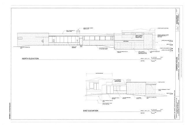 North & east elevations - O'Brien House, 4740 Richmond...