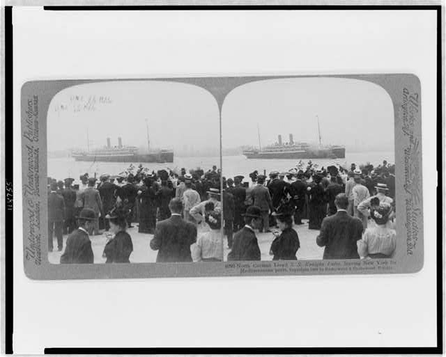 North German Lloyd S.S. Konigin Luise, leaving New York...