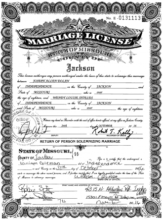 Dolan Marriage License