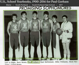 Paul K Gorham-- U.S., School Yearbooks, 1900-2016(1977)basketball sophomores