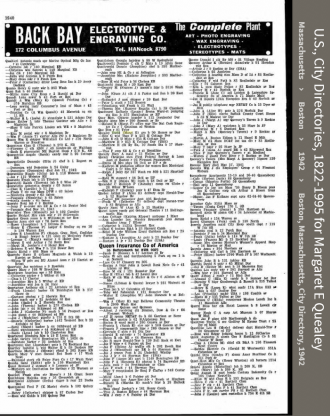 Margaret E. (Hehir) Quealey--U.S., City Directories, 1822-1995(1942)