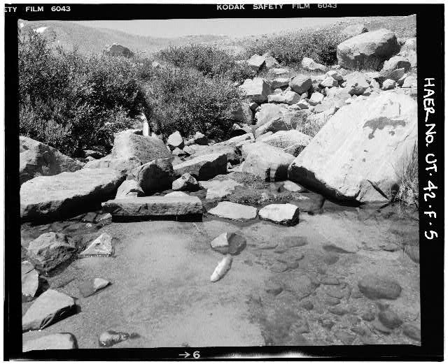 5. VIEW SHOWING DOWNSTREAM FACE OF DAM, WITH OUTLET...