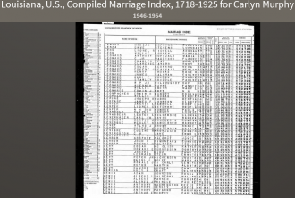 Carolyn Anne Murphy-Lewis-- Louisiana, U.S., Compiled Marriage Index, 1718-1925(1951)