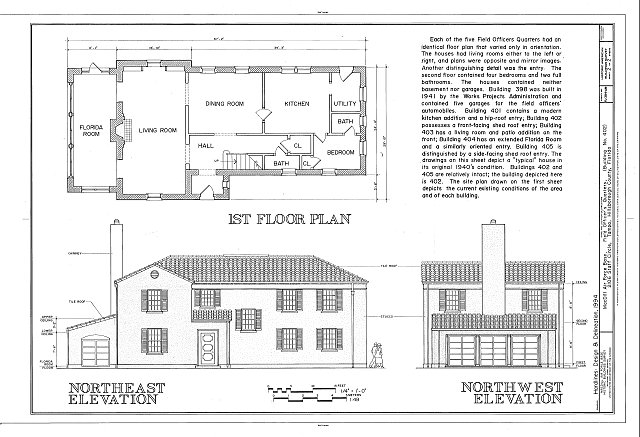 Northeast & Northwest Elevations and First Floor Plan -...