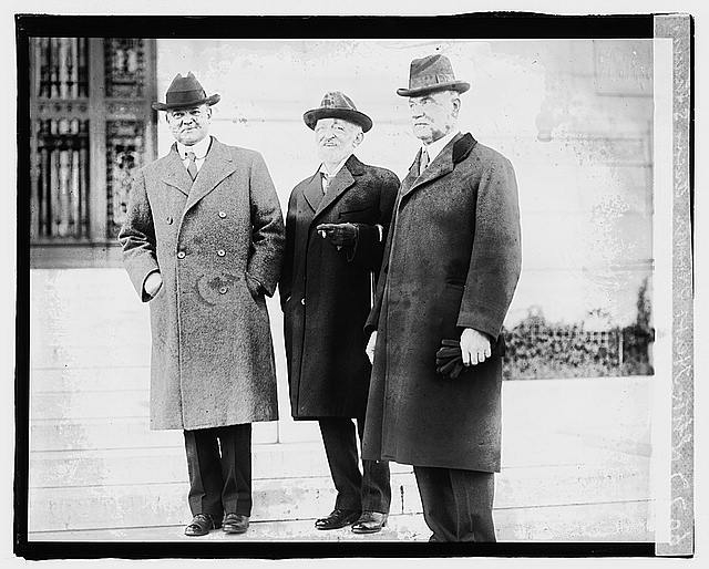L to R: Herbert Hoover, Oscar S. Strauss, Prof. Frank W....