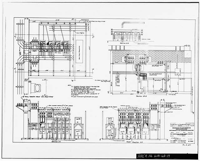 19. PLAN AND SECTION DRAWINGS OF ELECTRICAL SWITCH GEAR,...
