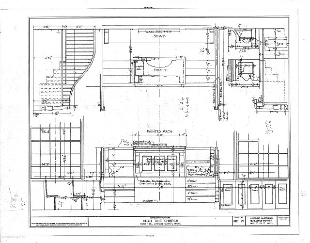 HABS ME,8-HETI,2- (sheet 2 of 2) - Head Tide Church, Head...
