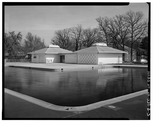 3. View southeast, pool-house from pool edge - Buckingham...
