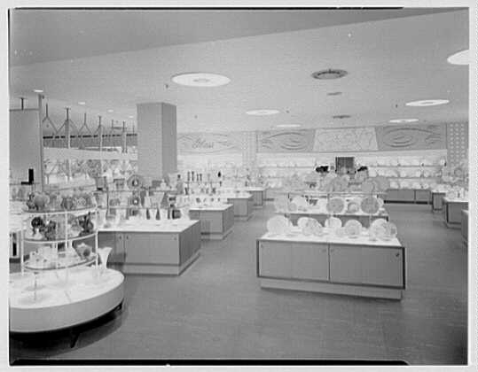 Gimbels, business in Valley Stream, Long Island. Glass...
