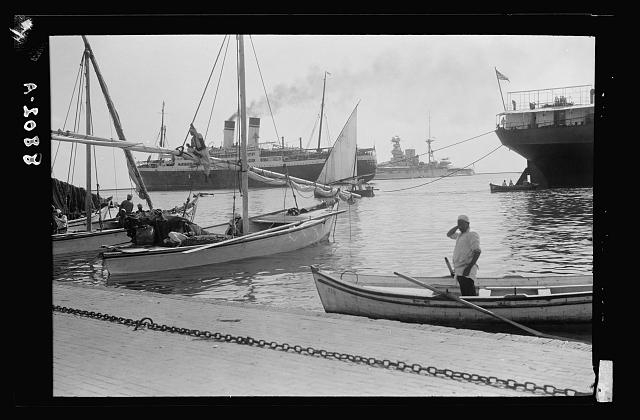 Egypt. Suez Canal. British warships, etc. at entrance of...