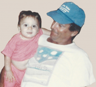 Gregory Mark Demott with his Dad as a baby