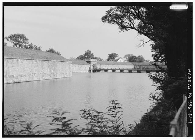 1. VIEW OF WEST FACADE FROM ACROSS MOAT, FROM NORTHWEST...