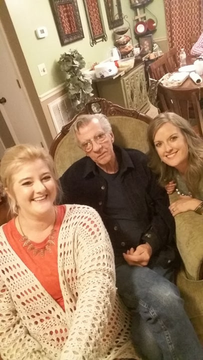 Douglas Yates Mason with twin daughters, Samantha and April, 2017