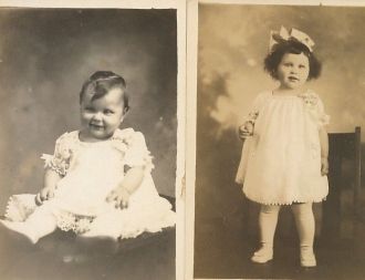 2 photos of Mildred Palmer as baby and toddler