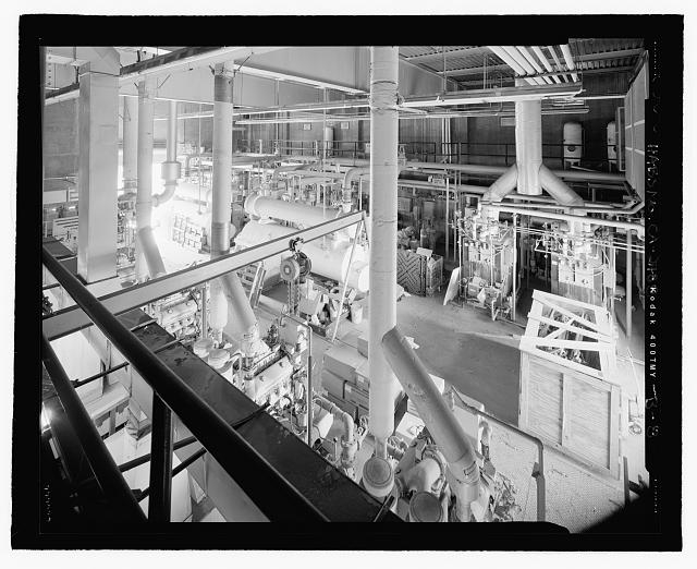 General view to southwest inside building 2606, from near...