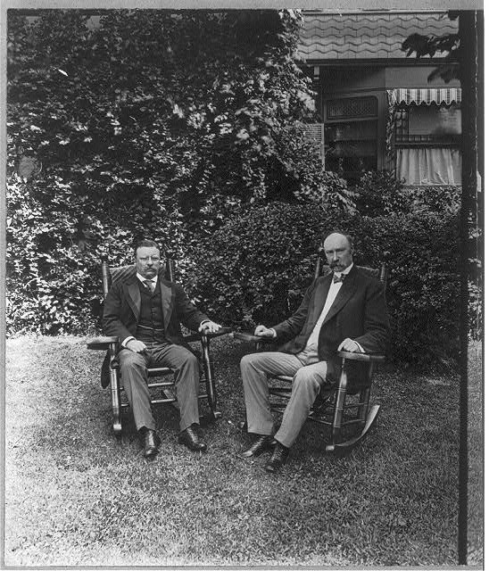 [Theodore Roosevelt, full length, seated in chair on...