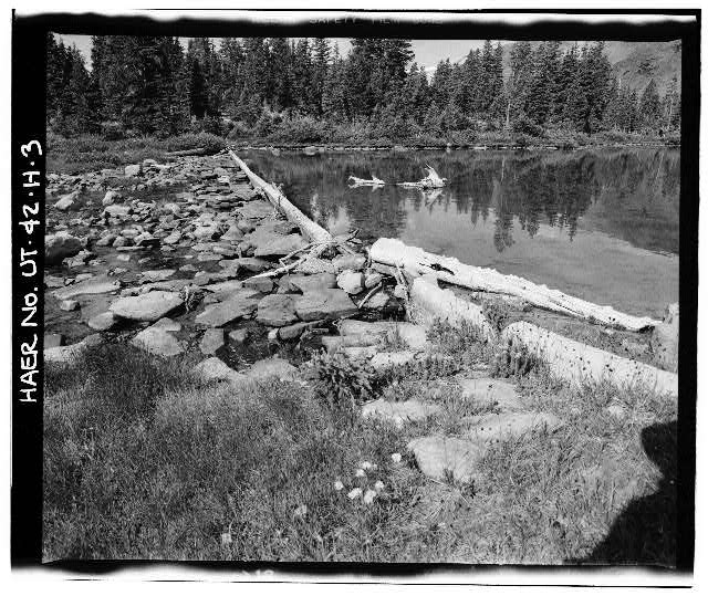 3. VIEW OF CONCRETE DAM EXTENSION AND SPILLWAY, LOOKING...