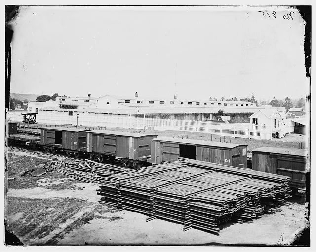 Alexandria, Virginia. Soldiers' Rest. (Railroad boxcars...
