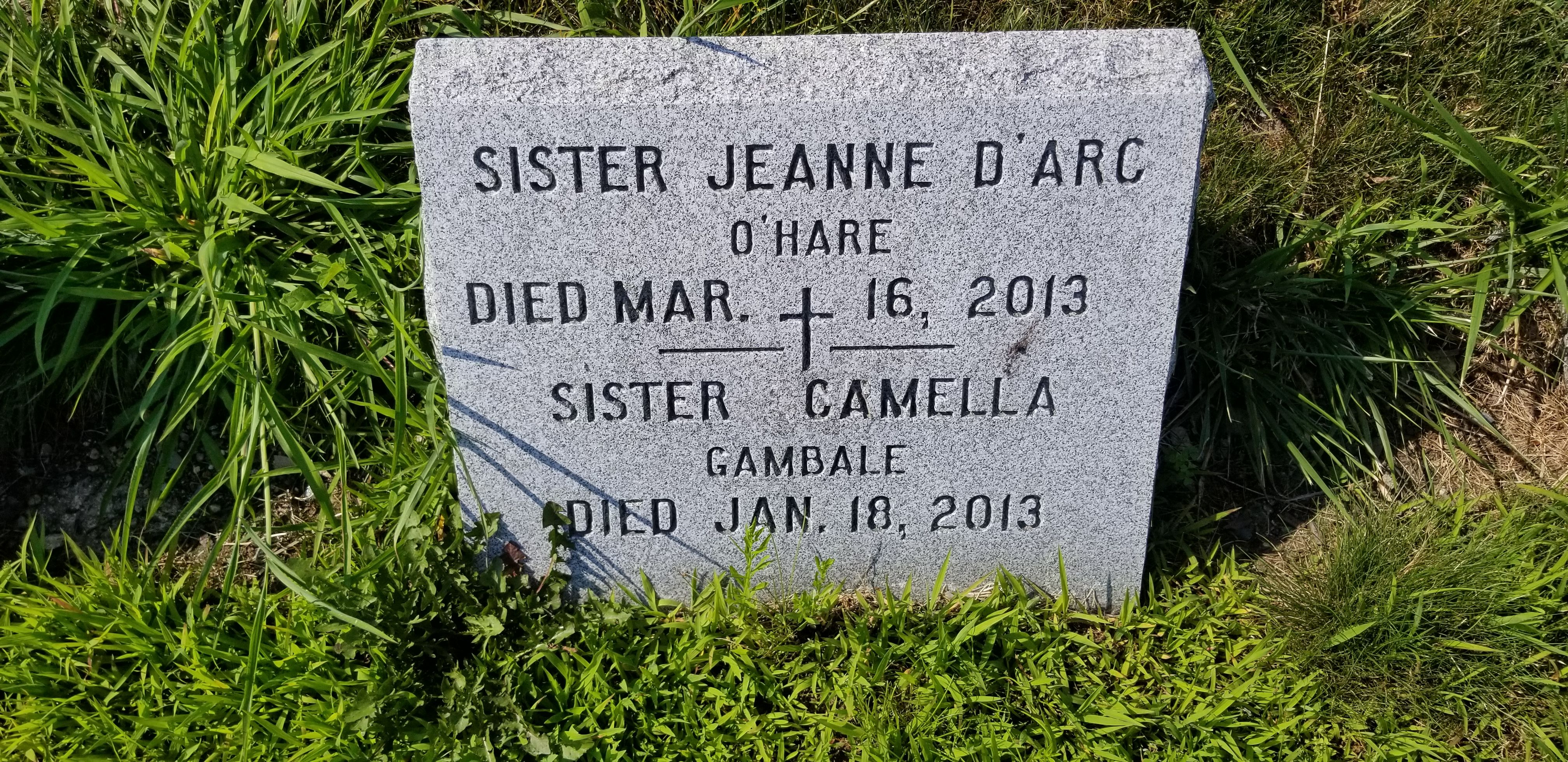Mary Eleanor (Sister Jeanne d'Arc) O'Hare--gravestone