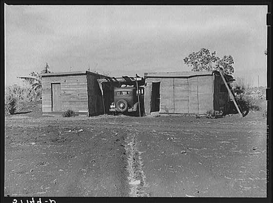 Migrant vegetable pickers living quarters near Lake...