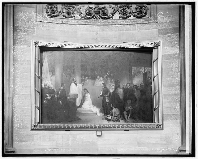 "Baptism of Pocahontas" painting in Capitol Rotunda,...