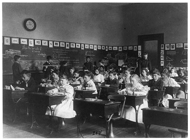 [Children in school in Washington, D.C. - studying geometry]