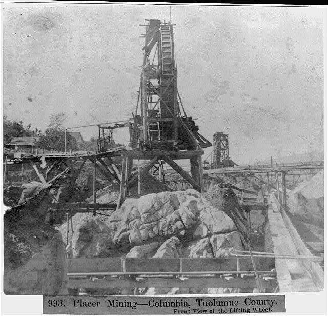 Placer Mining--Columbia, Tuolumne County - Front view of...