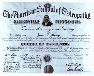 James Ford Haney's Diploma 1901 Kirksville, MO