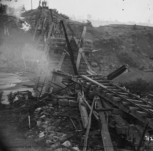[North Anna River, Va. Destroyed bridge of the Richmond...