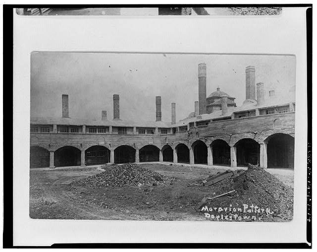 74. TILE WORKS COURTYARD, FROM SOUTH, c. 1915. FONTHILL...