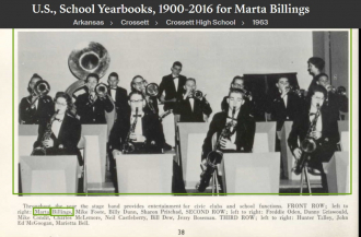 Martha Anne Billings-McCarthy--U.S., School Yearbooks, 1900-2016(1963)CHS Band