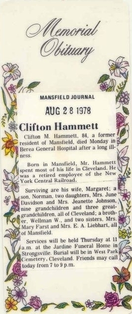Clifton M. Hammett Memorial Obituary