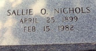 Grave of Sallie O. Nichols