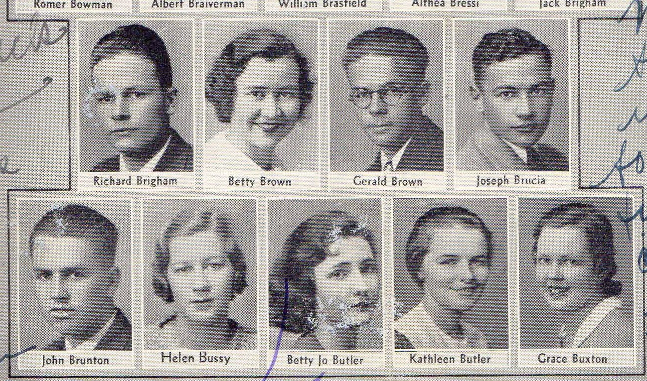 Joseph Brucia and Seniors from Lowell High School 1933