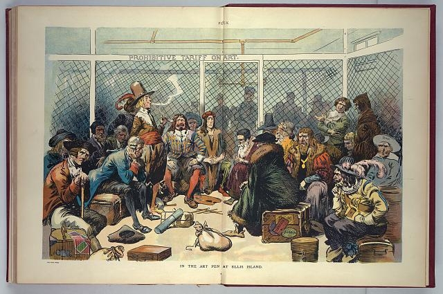 In the art pen at Ellis Island