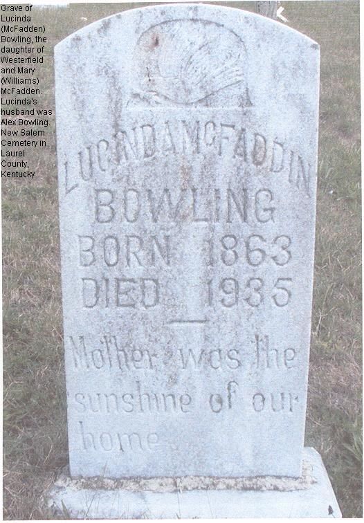 Grave of Lucinda McFadden Bowling