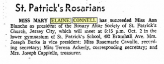 Mary Elaine Connell--Newspaper article 22 sep 1967 Jersey Journal pg3