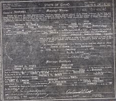 Opal & Herb Hewit Marriage License