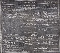Opal & Herb Hewit Marriage License