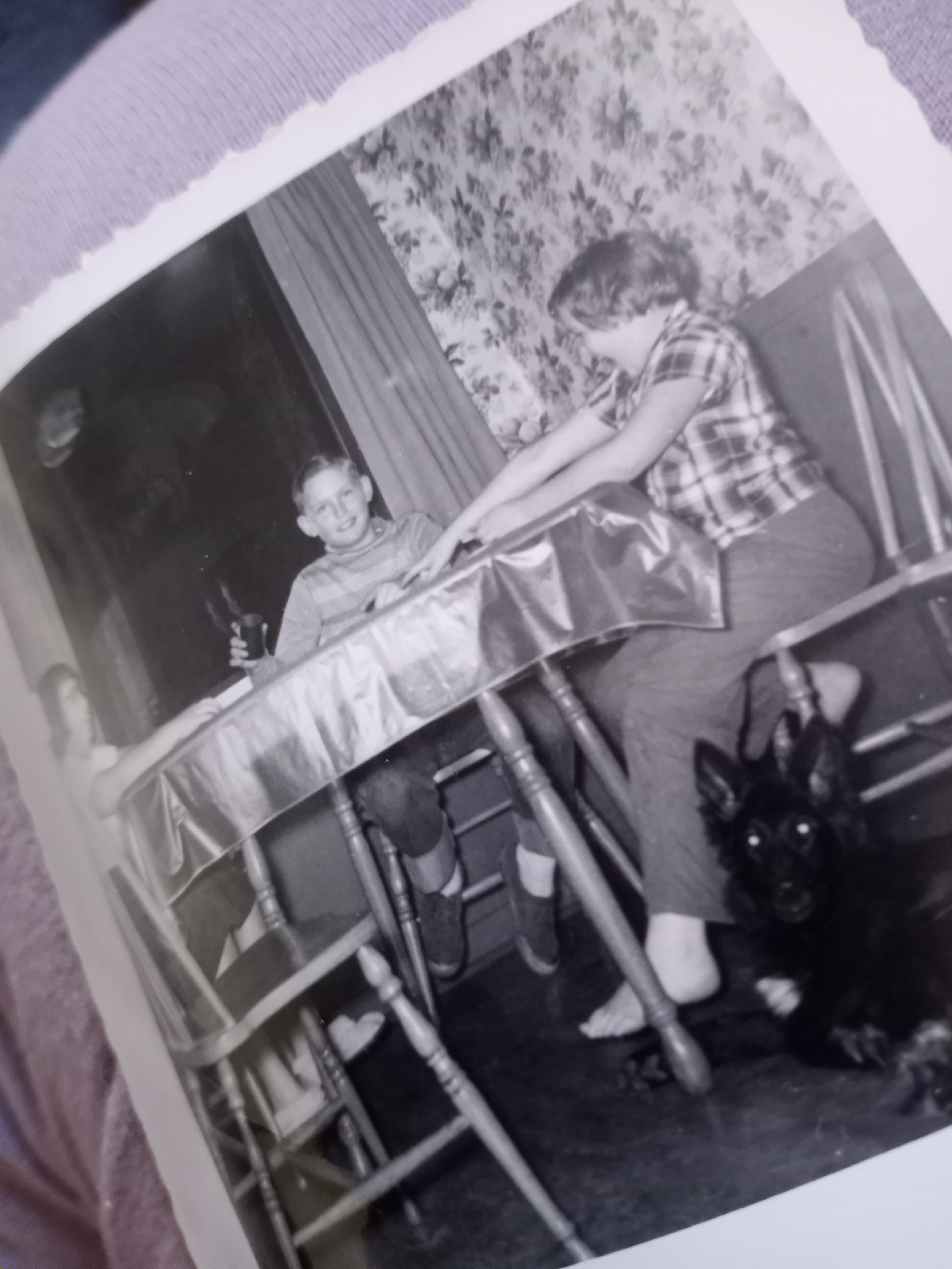 Chuckie Courser with is sister Julie Courser. My mom is in the corner of picture. 