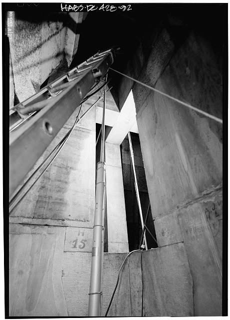 View of stone ribs of pyramid ion - Washington Monument,...