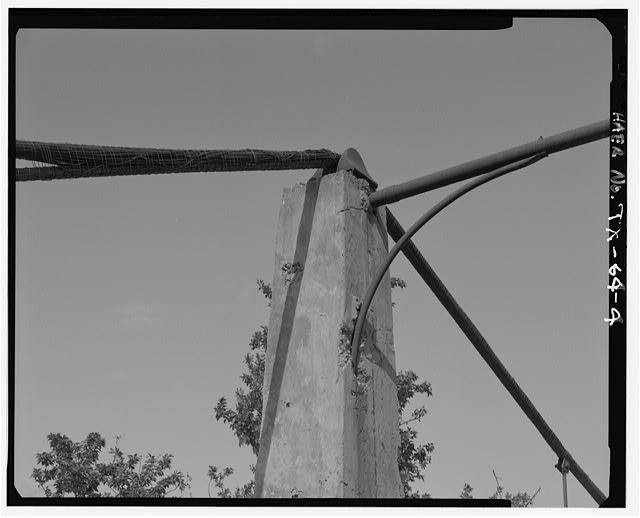DETAIL OF CABLE BEARING, FROM NE. - Clear Fork of Brazos...