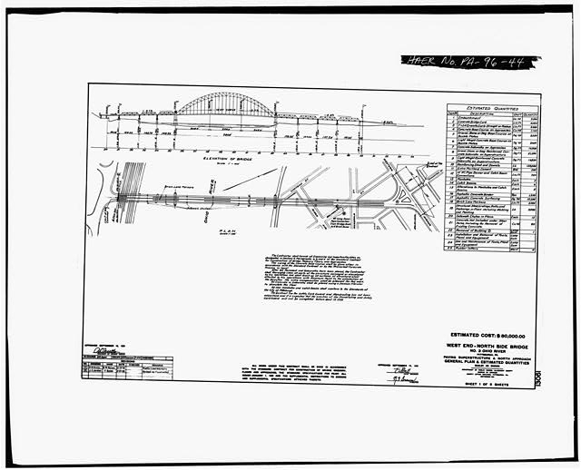 44. PAVING SUPERSTRUCTURE & NORTH APPROACH, GENERAL PLAN...