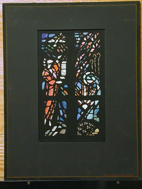 [Design drawing for stained glass window with Prince of...