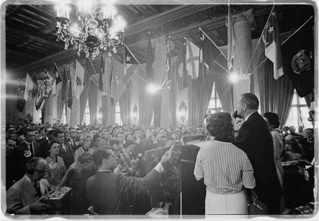 Reception held at Biltmore Hotel by Sen. and Mrs. Lyndon...