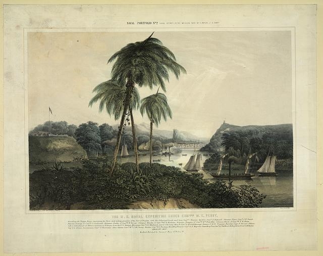 The U.S. naval expedition under Com..ore M.C. Perry,...