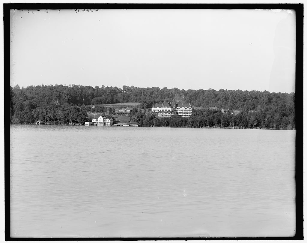 [Upper Saranac Lake, the Wawbeek Inn from the lake,...